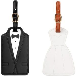 Bride & Groom Wedding Dress and Tuxedo Suitcase Tags